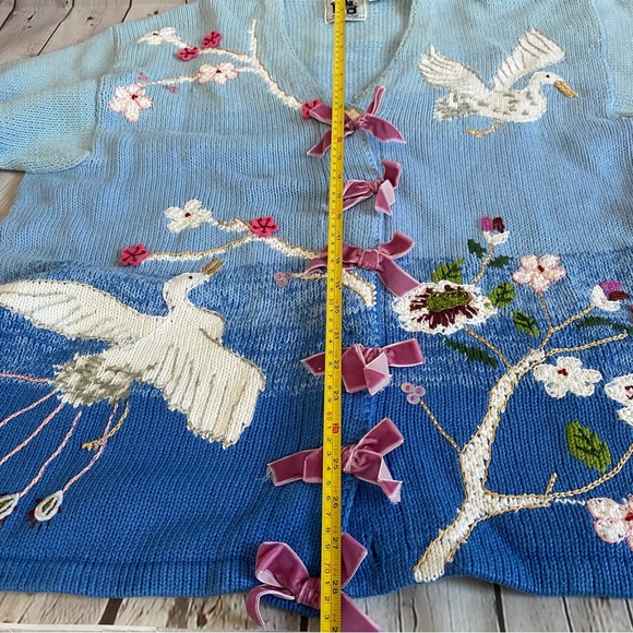 Storybook Knits “Kimono Style” Cardigan Sweater Embroidered SZ 2XL - Picture 9 of 11